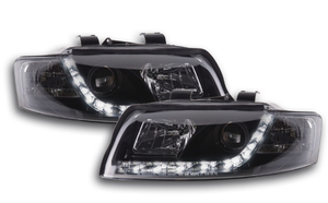 PH1035 PHARES DAYLIGHT AVEC FEUX DE JOUR POUR AUDI A4 (TYPE 8E) ANNÉE: 01-04 NOIR