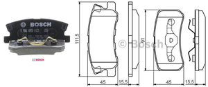 BOSCH  0 986 495 172 JEU DE 4 PLAQUETTES DE FREIN ARRIÈRE JEEP COMPASS, PATRIOT, DODGE CALIBER, AVENGER